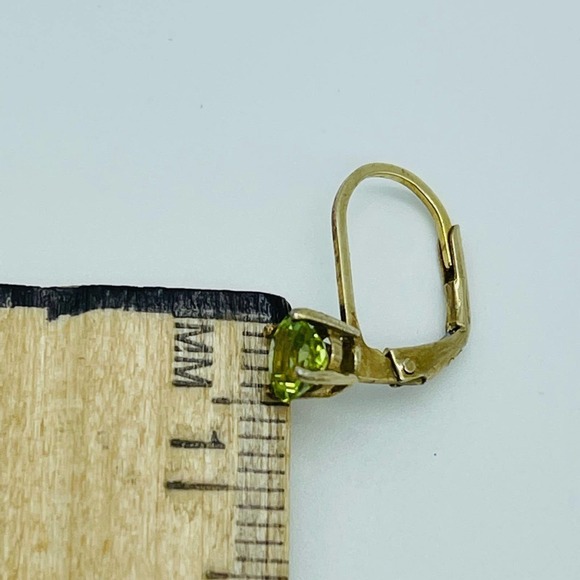 Sterling Silver, Topaz Gold Flashed Princess Cut Leverback Earrings - Picture 5 of 13